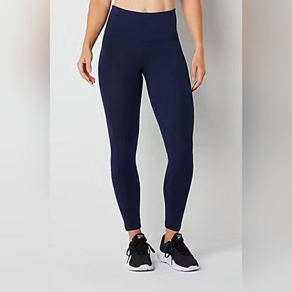 XERSION Women's Navy Legging EverPerform Activewear 7/8 Cotton Spandex Size XL - Picture 1 of 10
